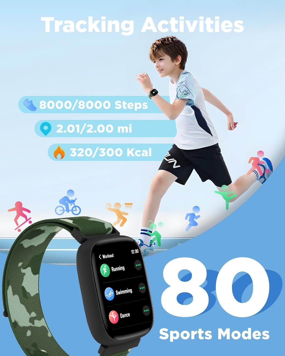 Unlock Fun & Fitness: BIGGERFIVE Kids Smart Watch! - Image 4