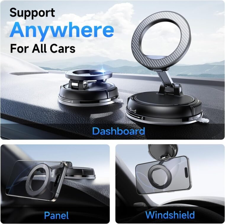 Ultimate Car Phone Holder for MagSafe: 2400gf Grip & 360° Flexibility! - Image 3