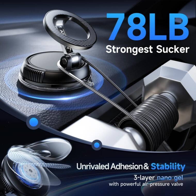 Ultimate Car Phone Holder for MagSafe: 2400gf Grip & 360° Flexibility! - Image 4