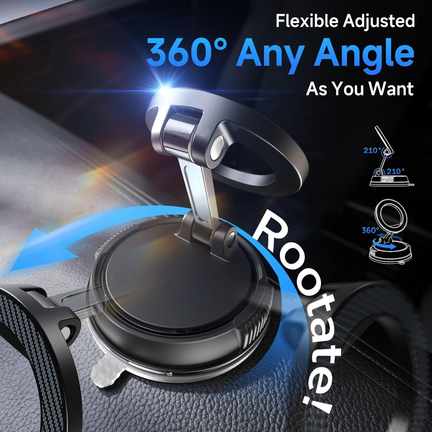Ultimate Car Phone Holder for MagSafe: 2400gf Grip & 360° Flexibility! - Image 5