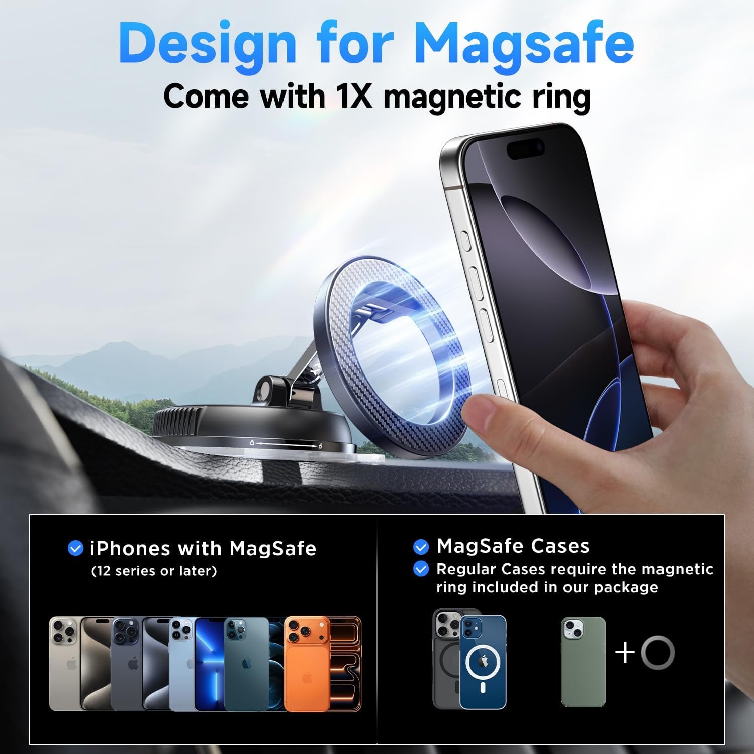 Ultimate Car Phone Holder for MagSafe: 2400gf Grip & 360° Flexibility! - Image 7