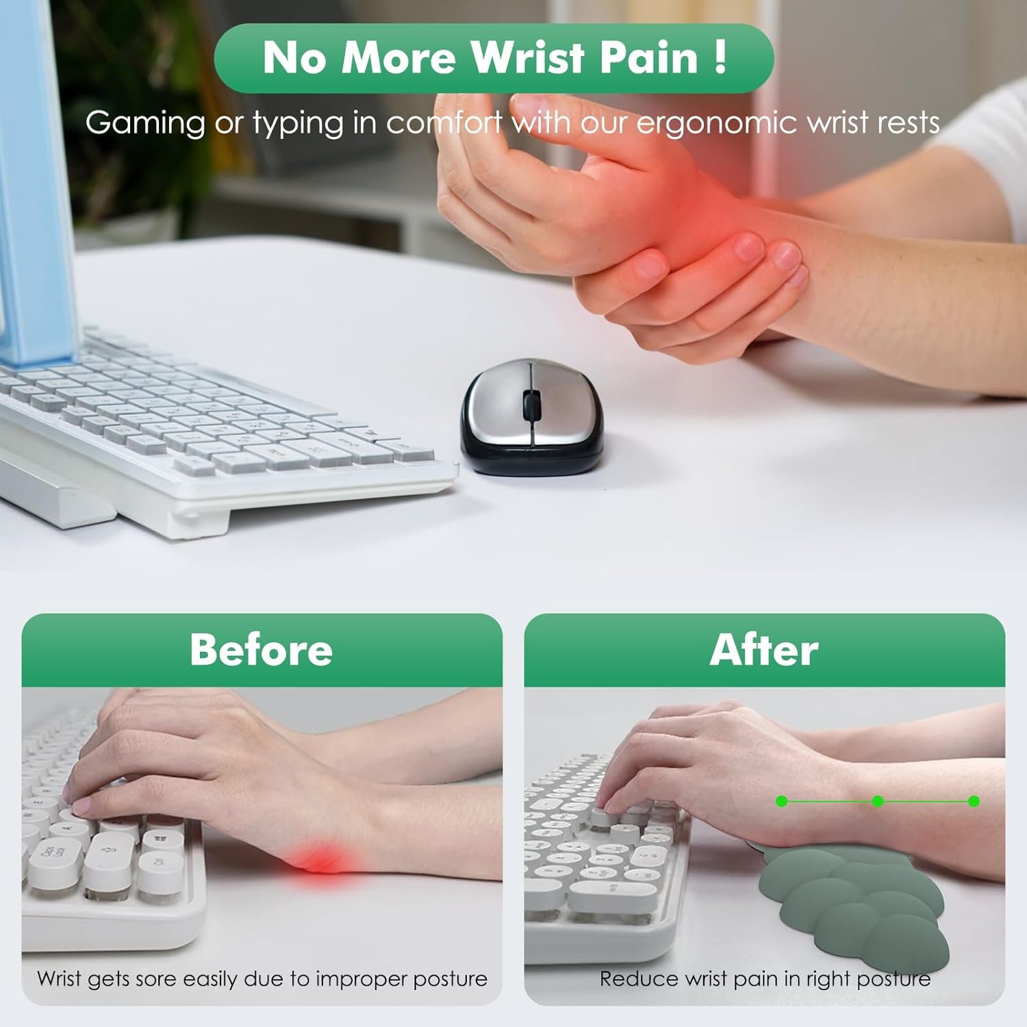 MoKo Cloud Wrist Rest: Ergonomic Comfort for Work & Play! - Image 4