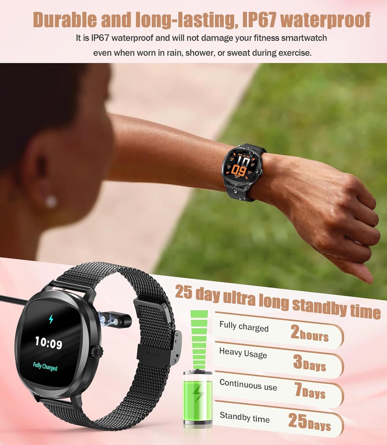 Women's 2pc Band Sports Watch: Heart Rate, 100+ Modes! - Image 7