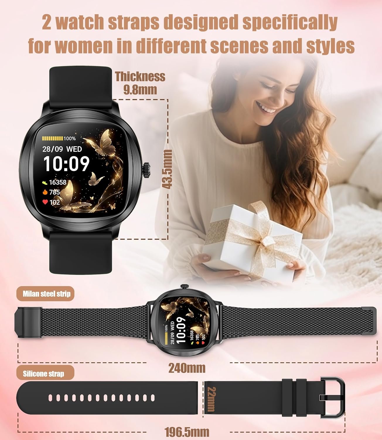 Women's 2pc Band Sports Watch: Heart Rate, 100+ Modes! - Image 8