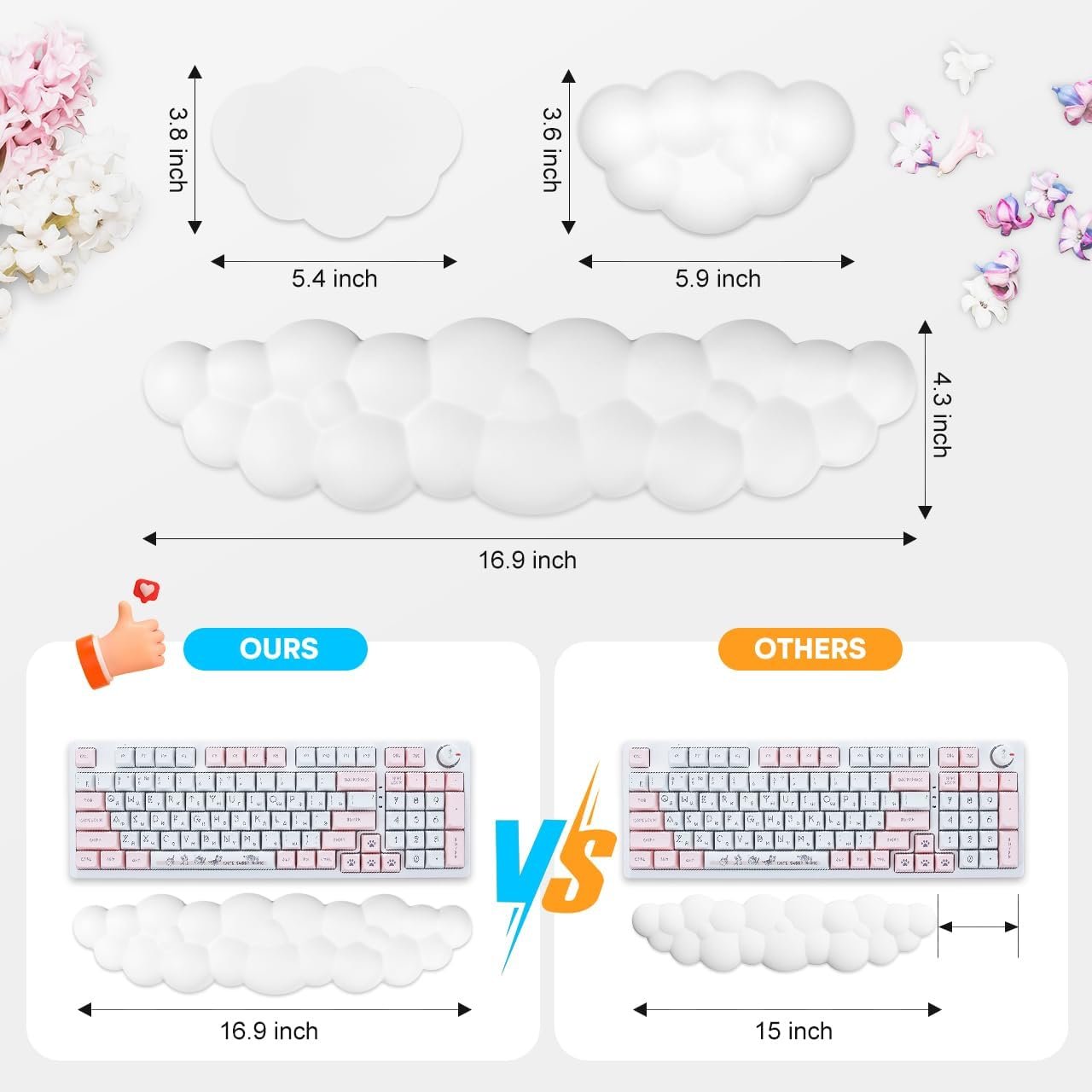 JIKIOU Cloud Keyboard Wrist Rest: Comfort & Relief Awaits! - Image 3