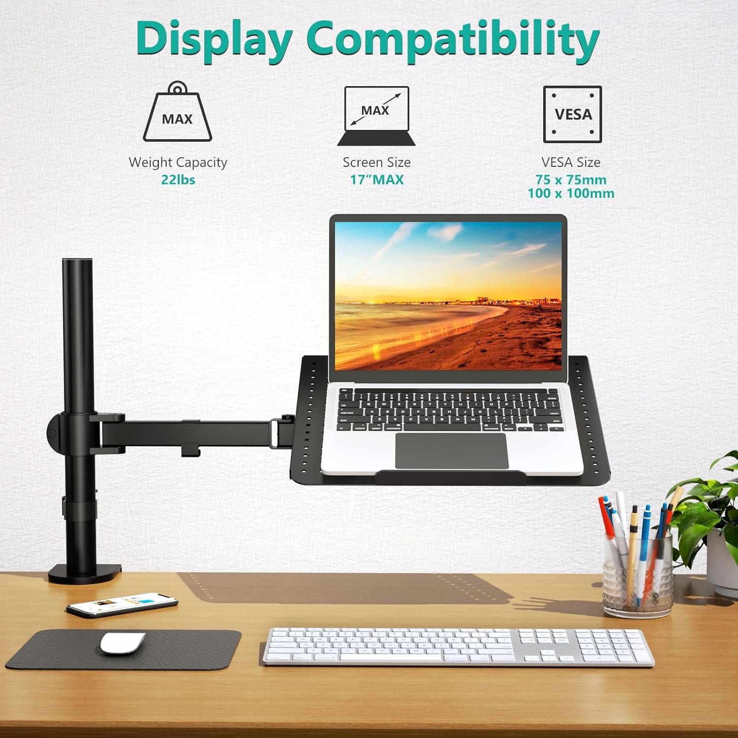 Elevate Your Workspace: WALI Laptop Tray Desk Mount & Stand - Image 4