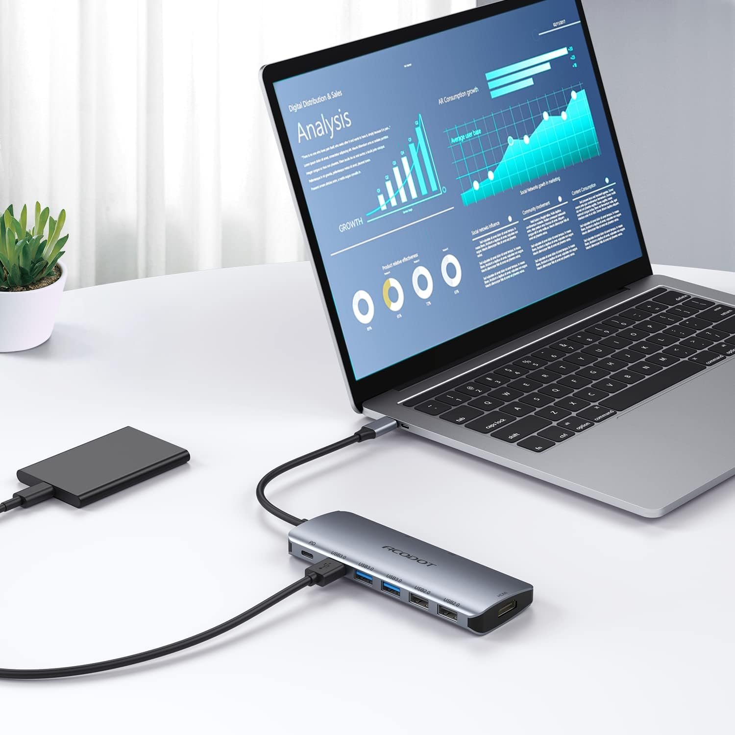 Acodot 9-in-1 USB C Hub: Ultra-Fast 4K HDMI & More! - Image 8
