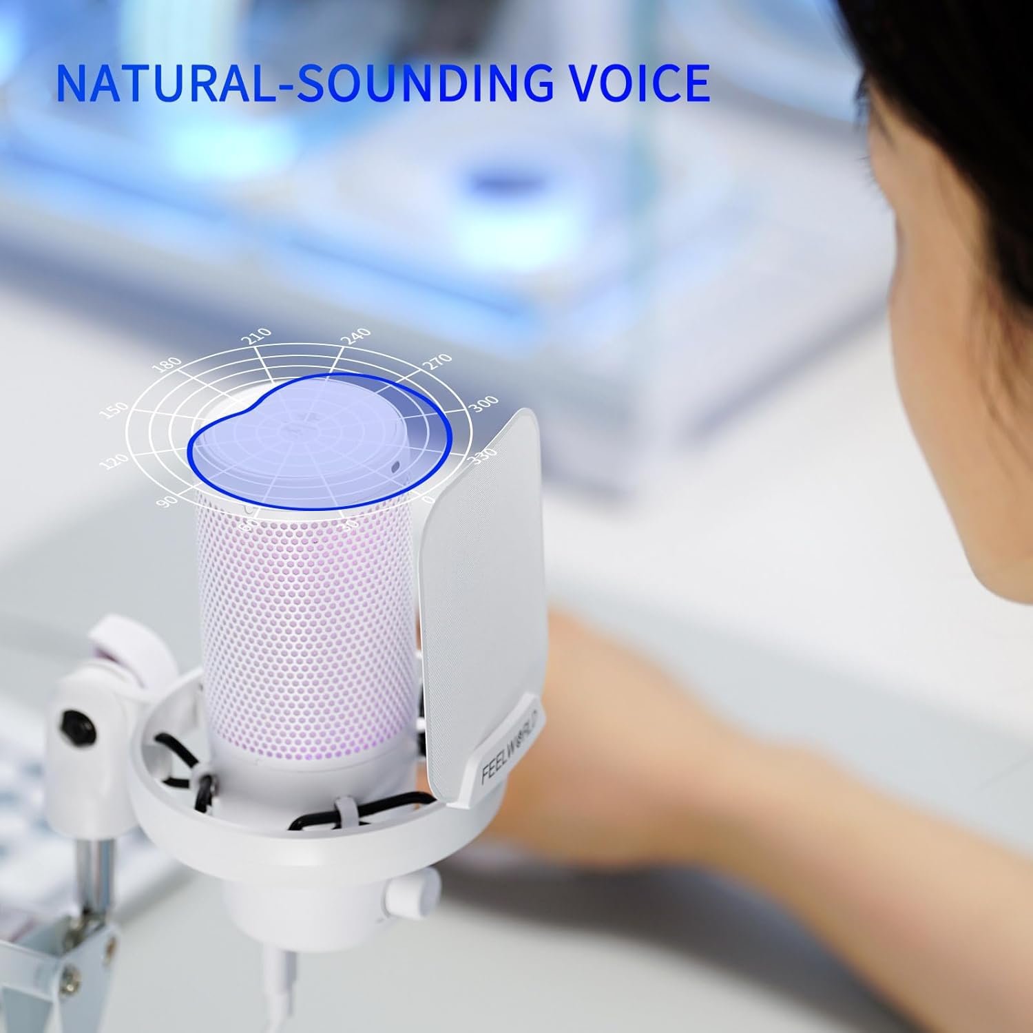 FEELWORLD VM1 RGB Gaming Mic: Noise-Canceling & Gift-Ready! - Image 7