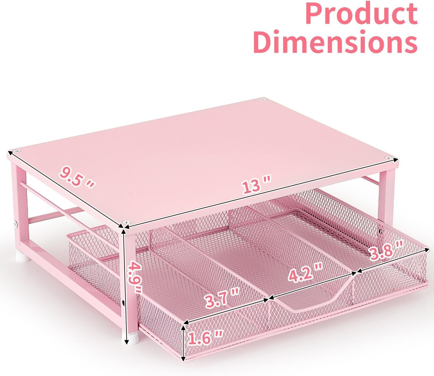 Chic Pink Laptop Stand: Stylish Office Essential with Drawer! - Image 7