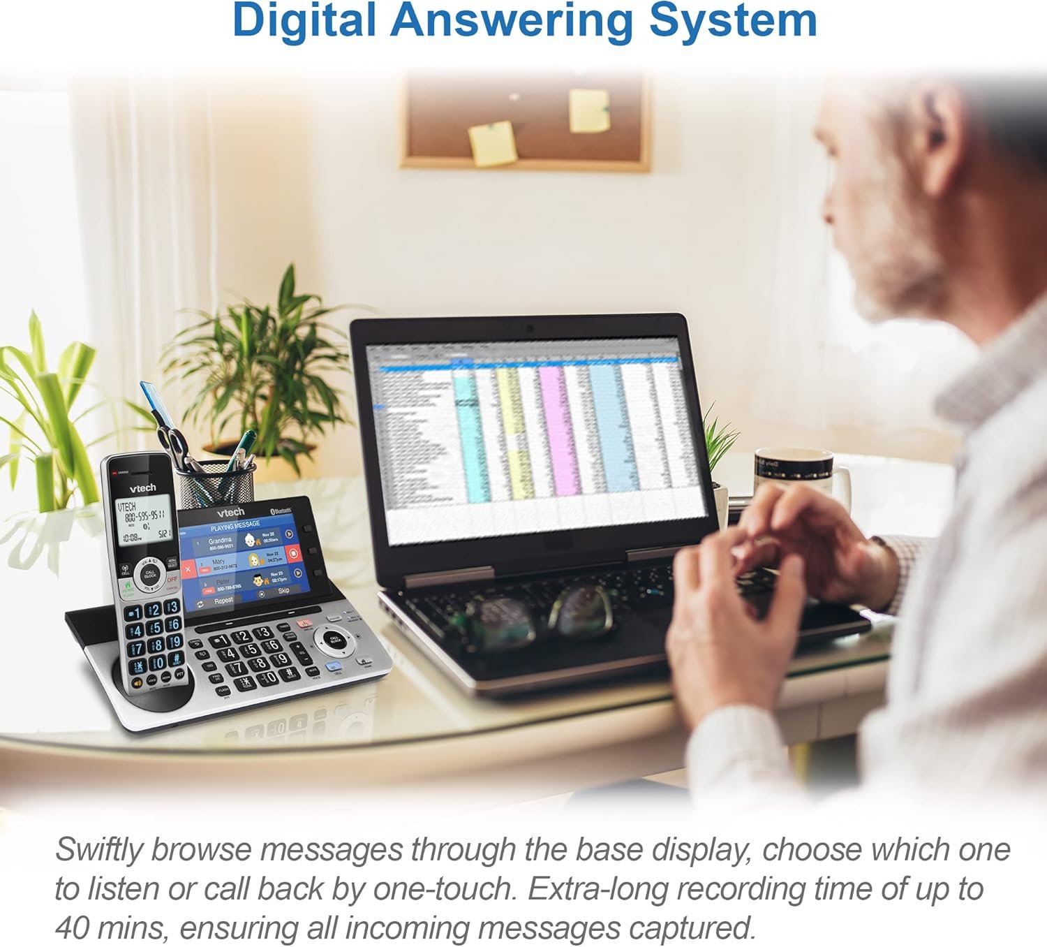 VTech IS8251-3: Smart Cordless Phone for Home Office Mastery! - Image 8