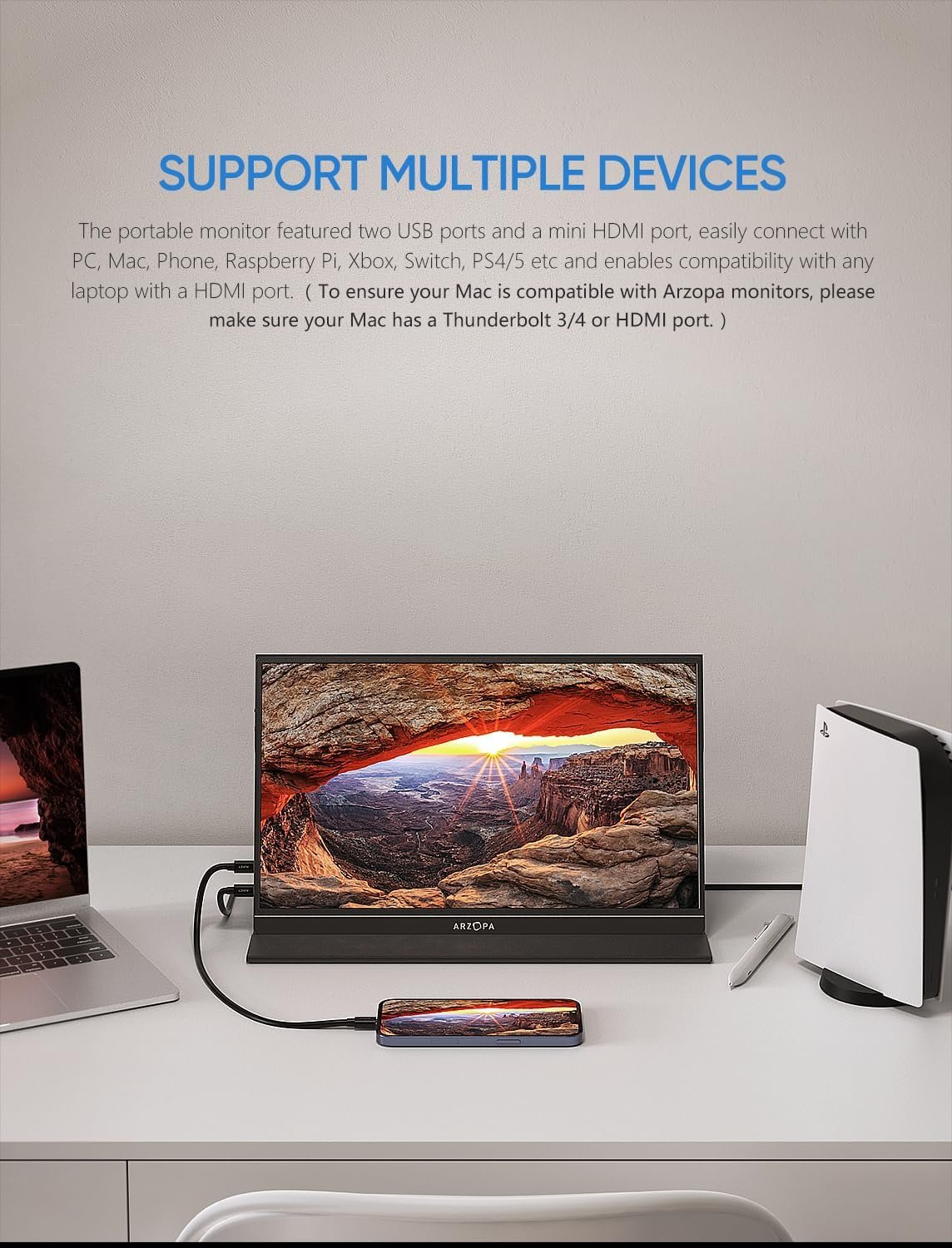ARZOPA 15.6'' FHD Portable Monitor: Ultimate Gaming & Work Companion! - Image 6