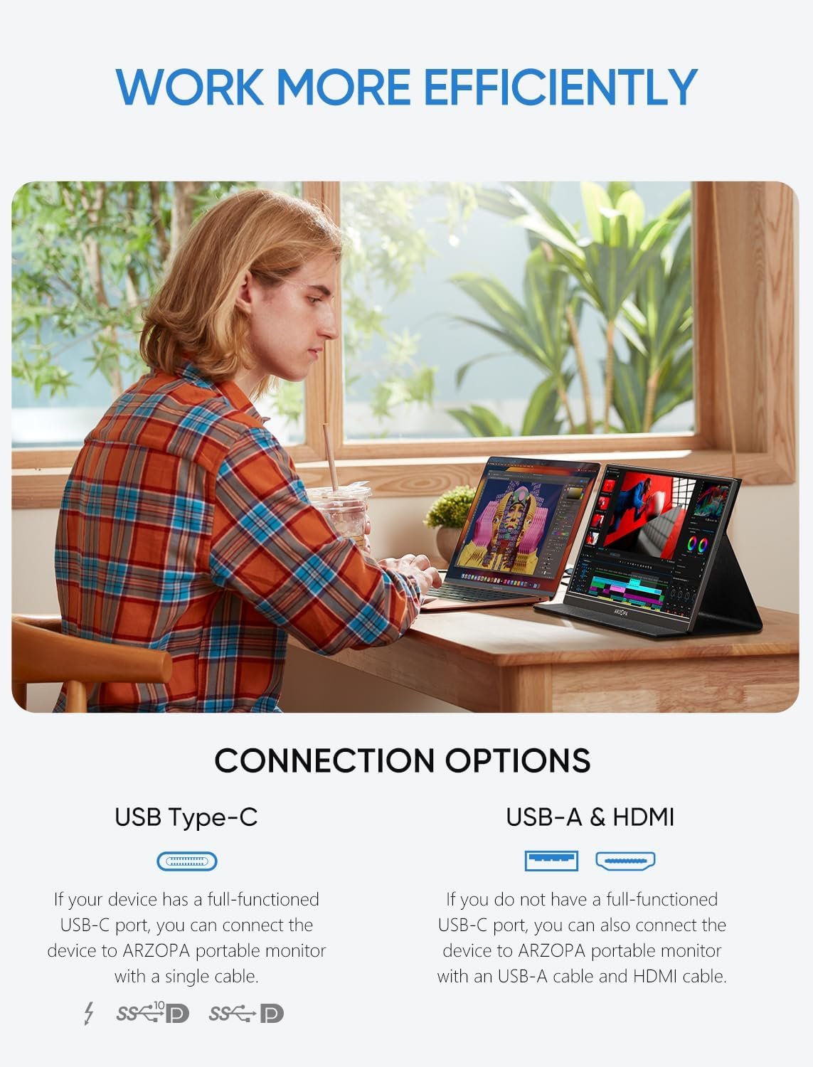 ARZOPA 15.6'' FHD Portable Monitor: Ultimate Gaming & Work Companion! - Image 7