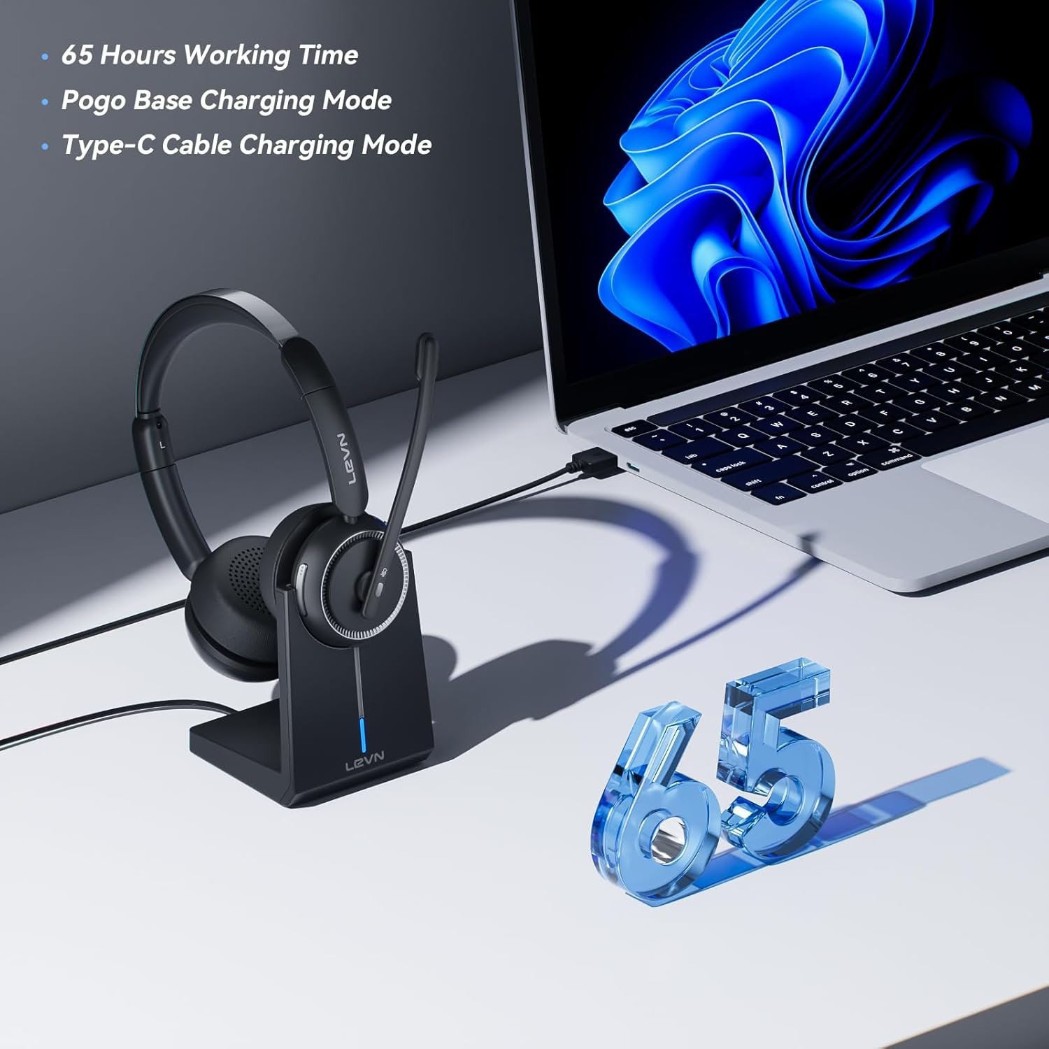 Ultimate Wireless Headset with Mic: Noise Cancelling for Work! - Image 4