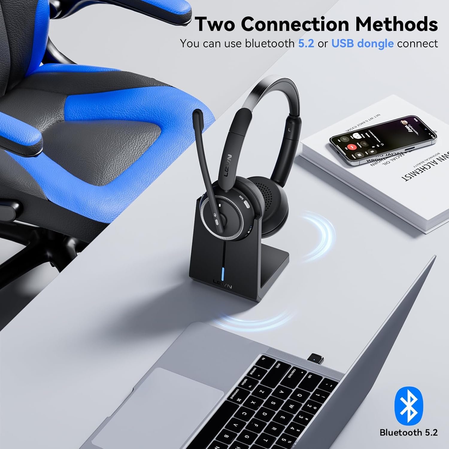 Ultimate Wireless Headset with Mic: Noise Cancelling for Work! - Image 5