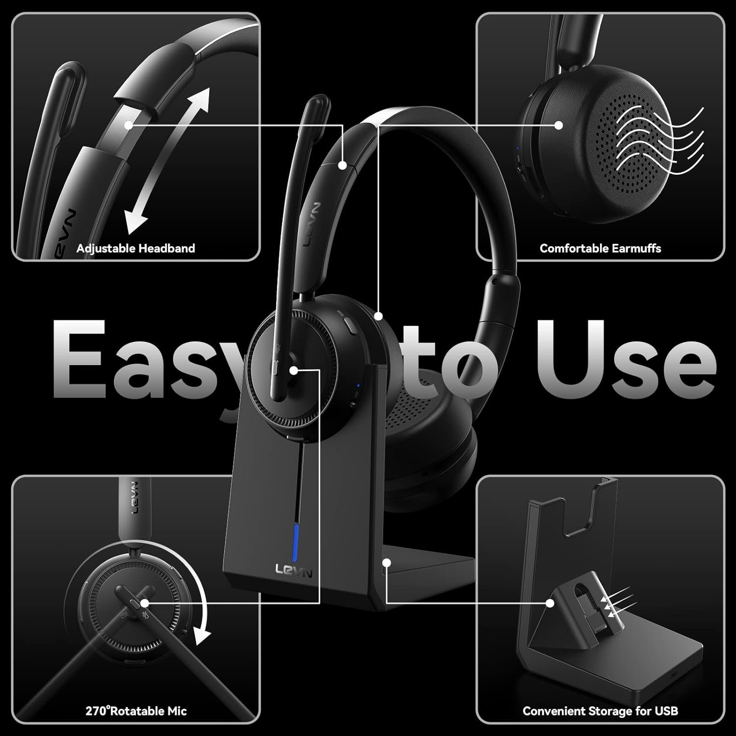 Ultimate Wireless Headset with Mic: Noise Cancelling for Work! - Image 7
