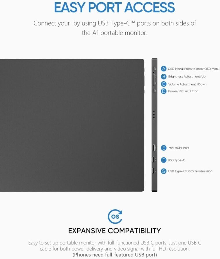 ARZOPA 15.6'' FHD Portable Monitor: Ultimate On-the-Go Display! - Image 5