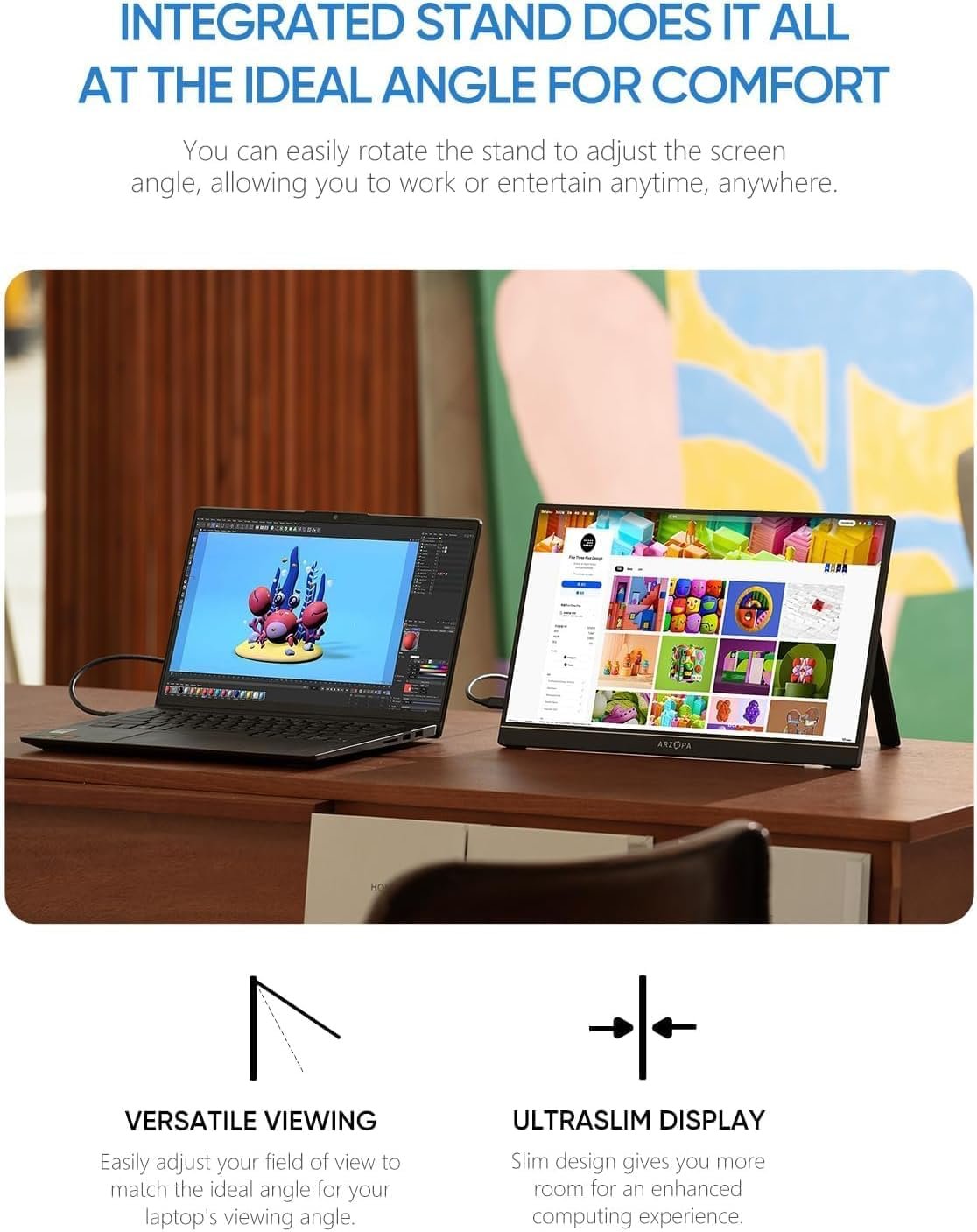 ARZOPA 15.6'' FHD Portable Monitor: Ultimate On-the-Go Display! - Image 7