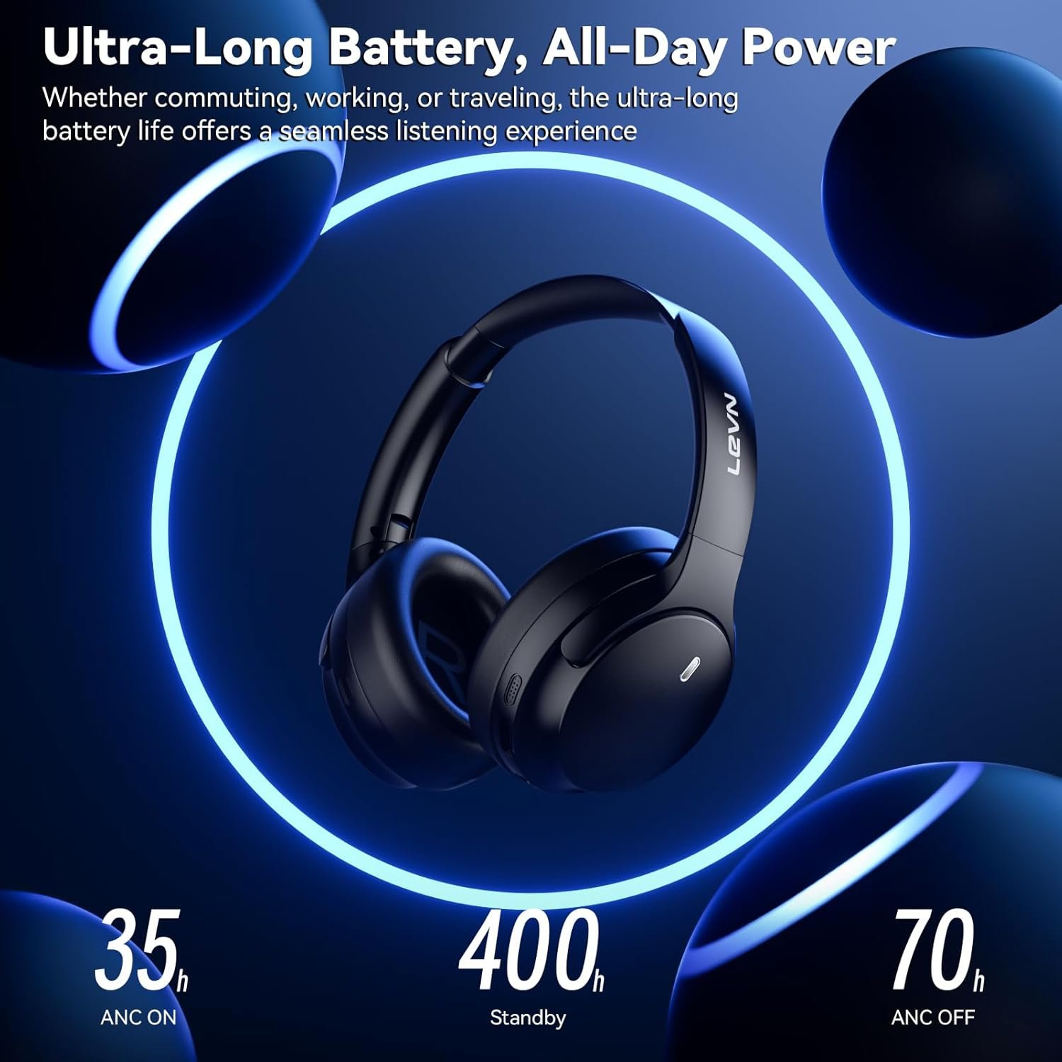 LEVN Hybrid ANC Headphones: 70H Playtime & Deep Bass! - Image 7