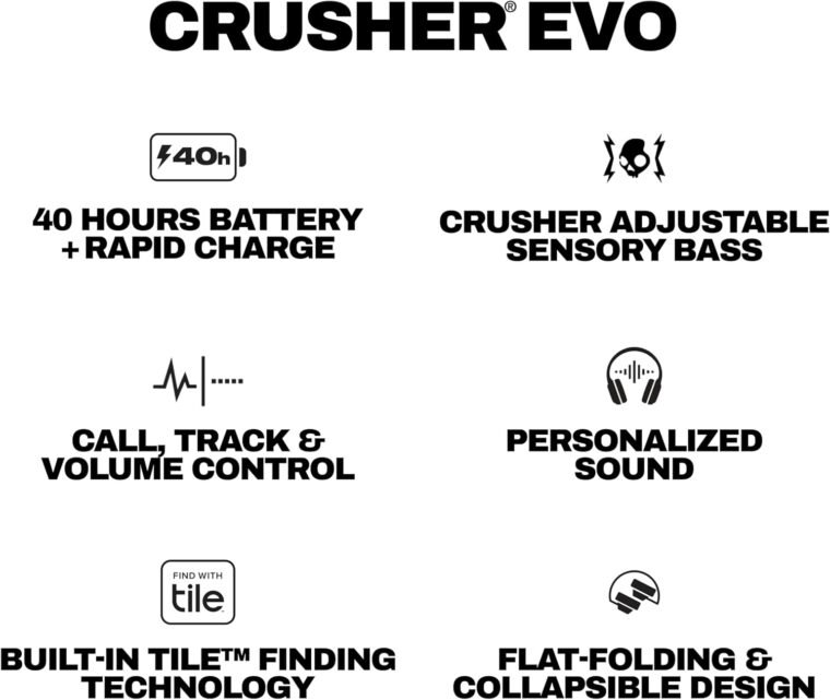 Unleash Sound: Skullcandy Crusher Evo Headphones - 40H Battery! - Image 12