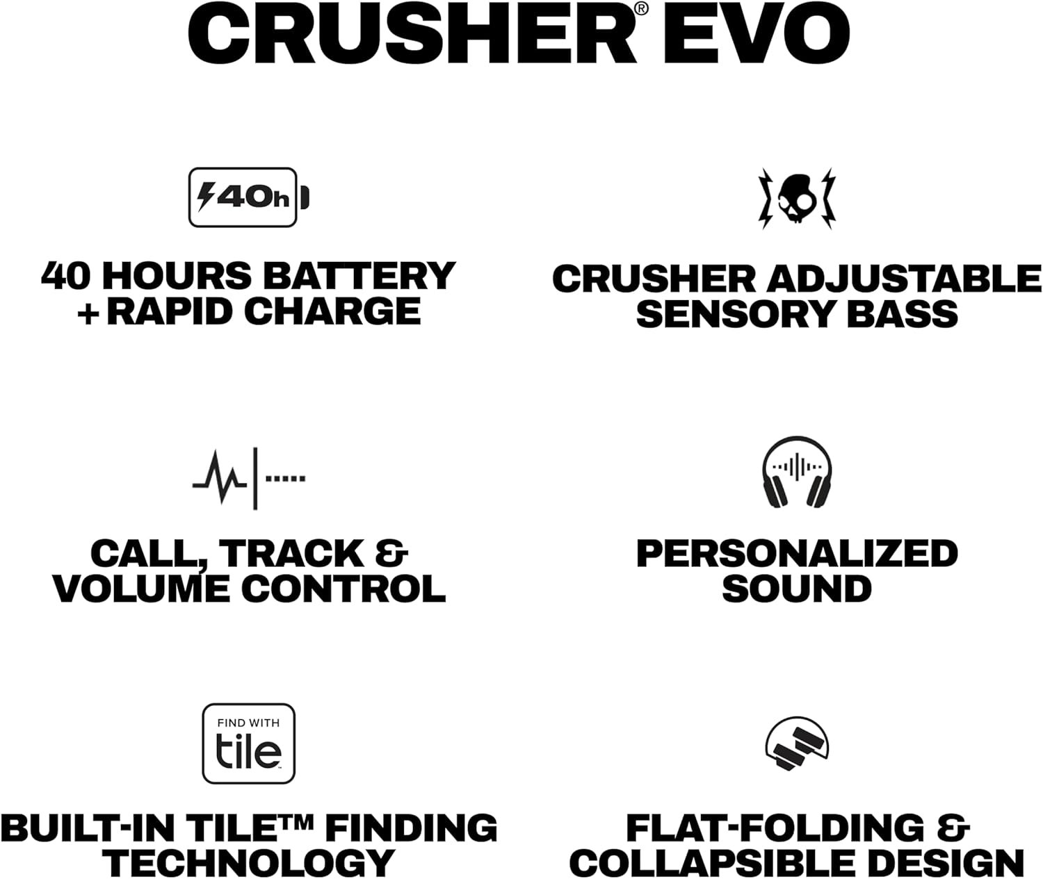 Unleash Sound: Skullcandy Crusher Evo Headphones - 40H Battery! - Image 12