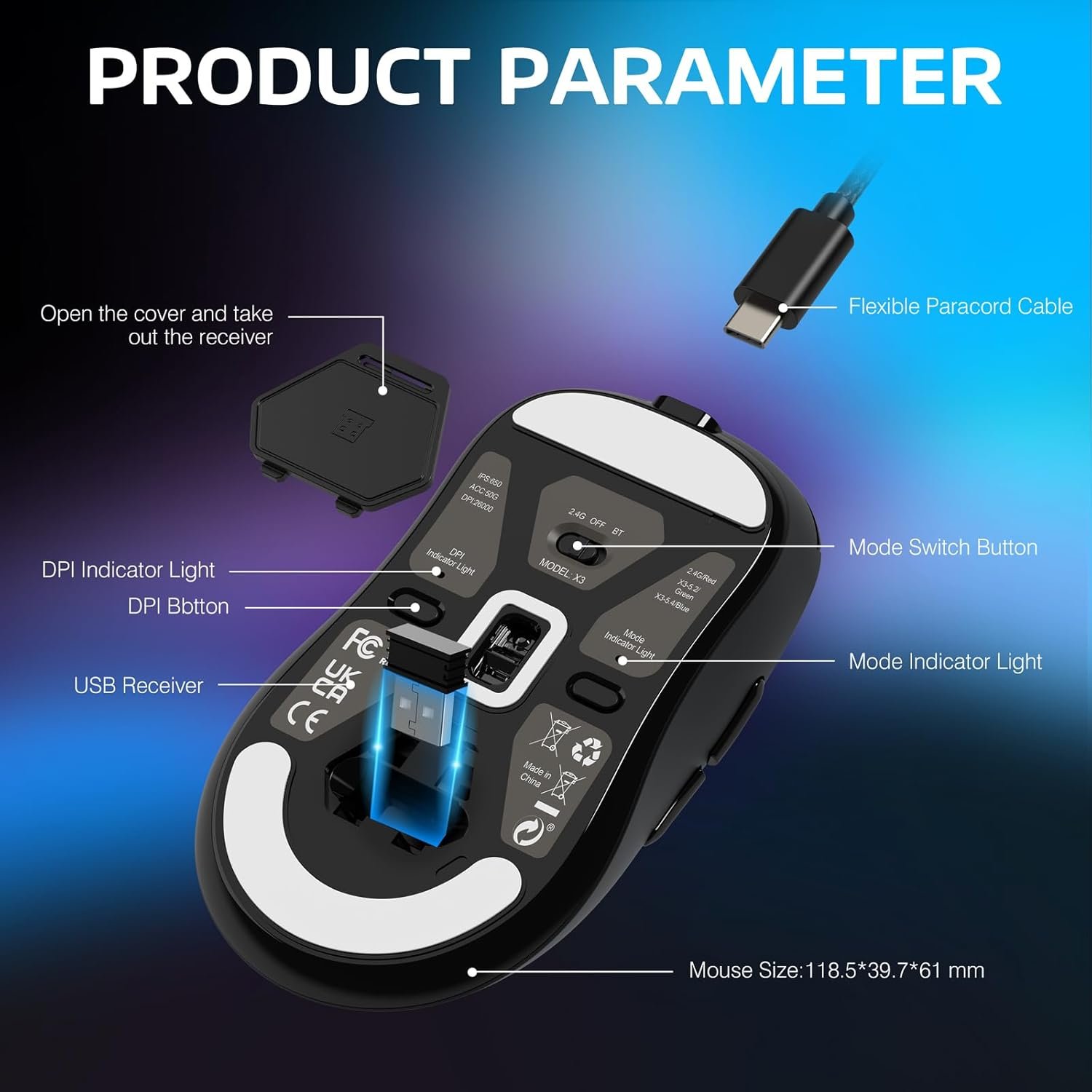 Unleash Precision with ATTACK SHARK X3 Wireless Gaming Mouse! - Image 9