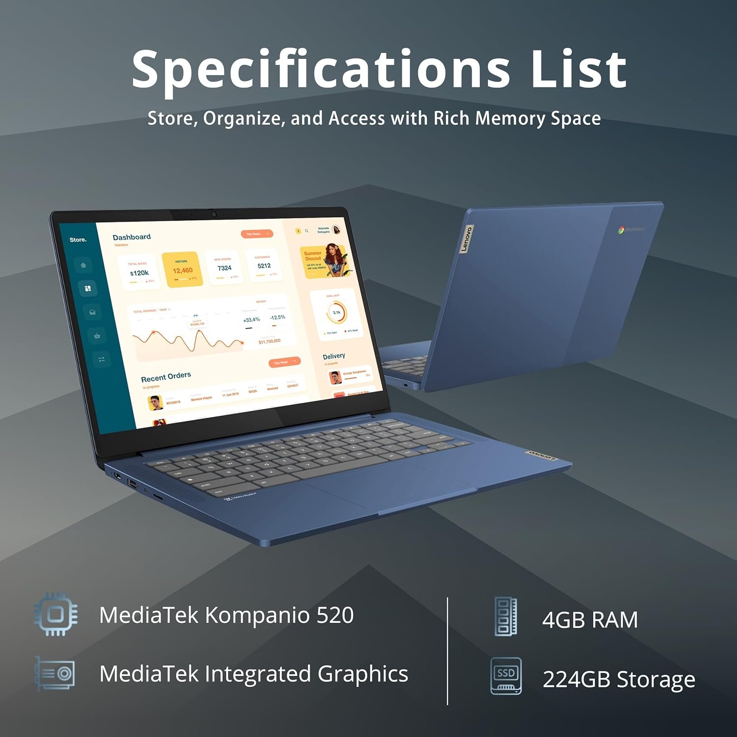 Lenovo IdeaPad Slim 3 Chromebook: Powerful Touchscreen & Storage! - Image 4