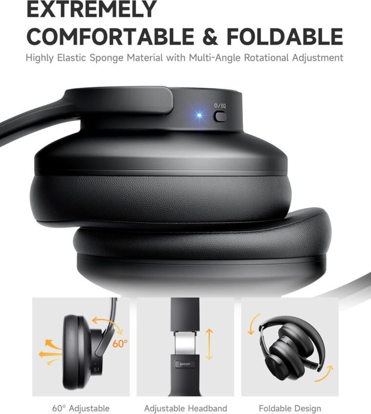 Get Lost in Sound: Picun B8 Bluetooth Headphones, 120H Playtime! - Image 6