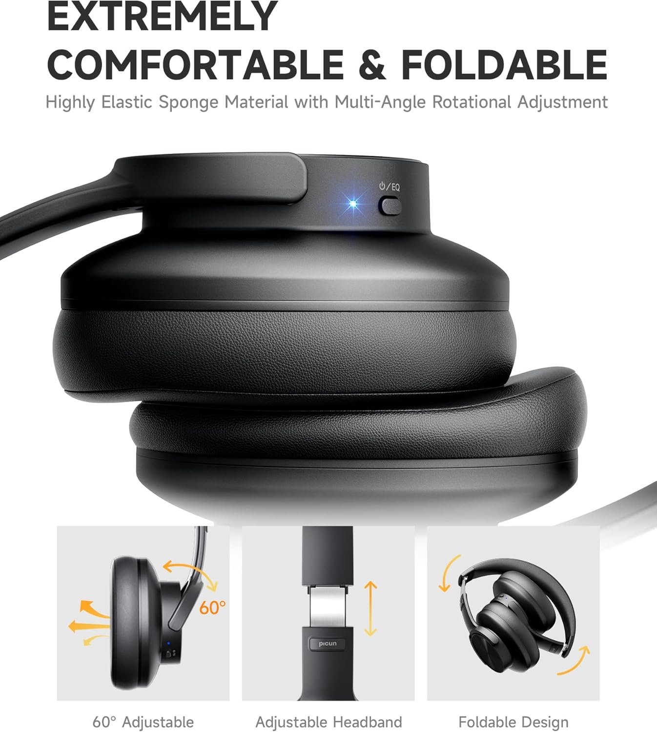 Get Lost in Sound: Picun B8 Bluetooth Headphones, 120H Playtime! - Image 6