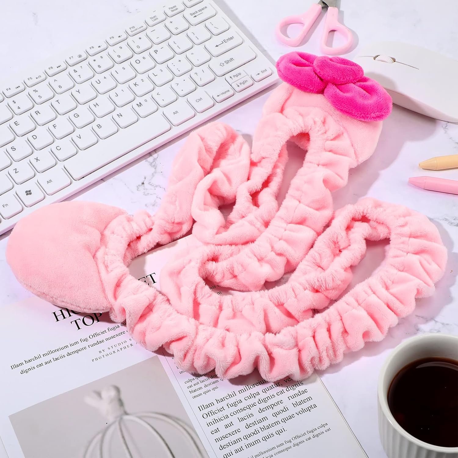 Adorable Cat Ear Monitor Cover Set – Kawaii Pink Decor! - Image 4
