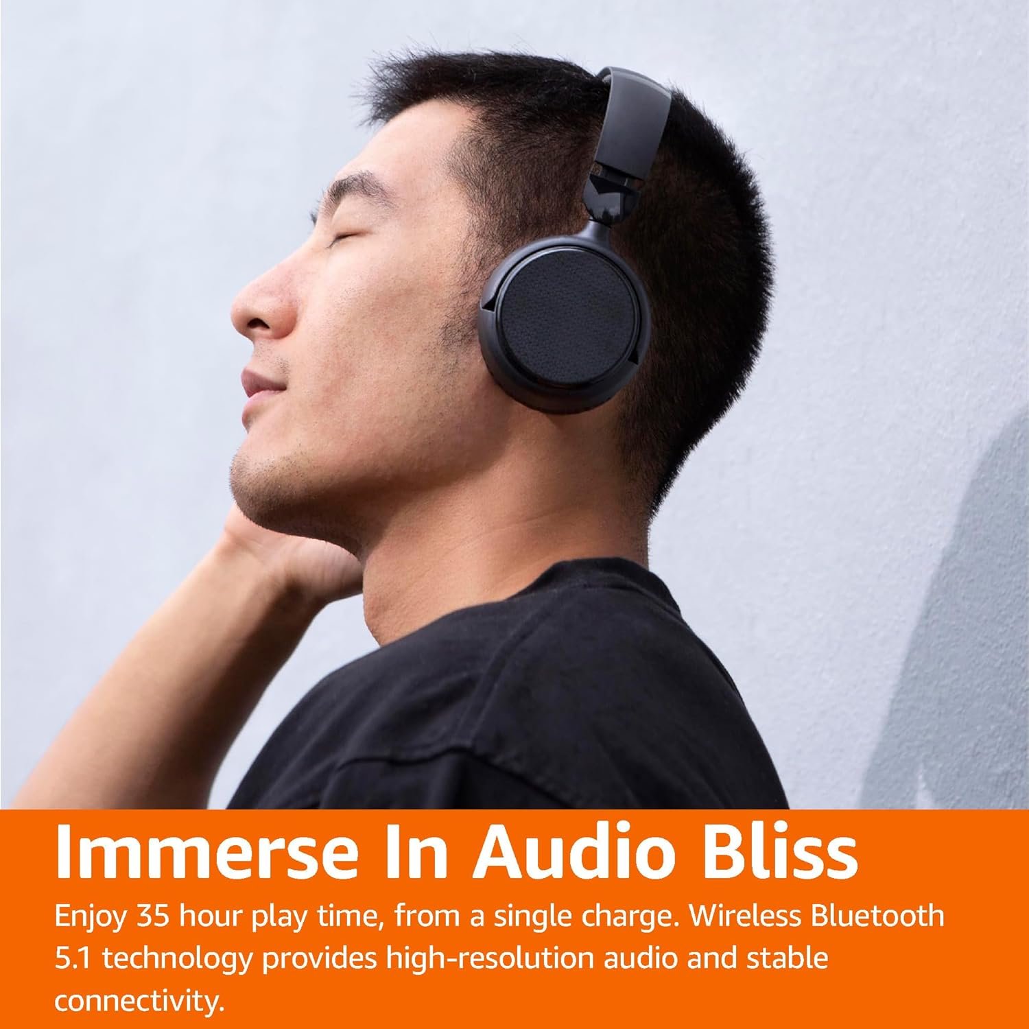 Amazon Basics Wireless Headphones: 35H Playtime & Travel Friendly! - Image 3