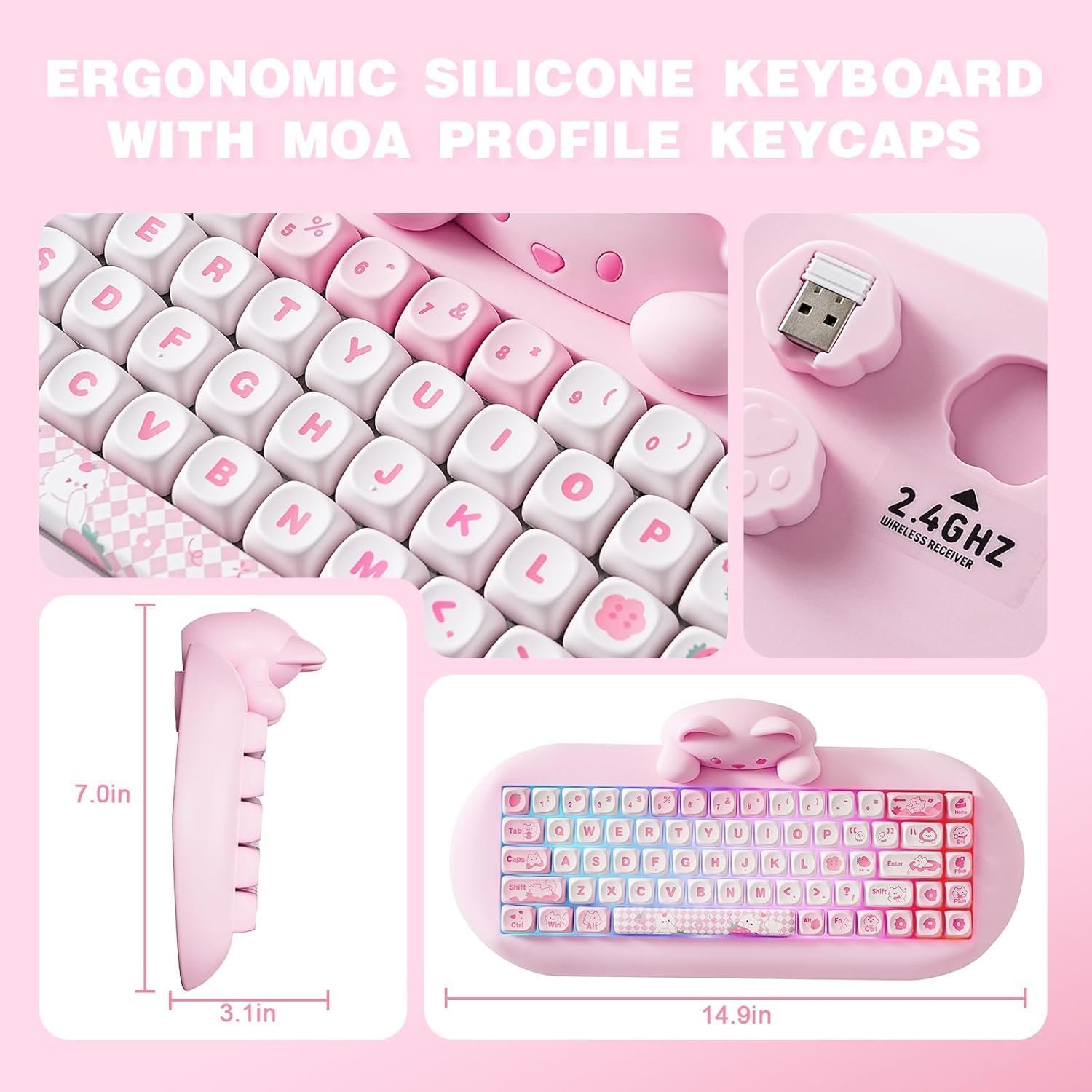 YUNZII C68: Cute Cat Wireless Mechanical Keyboard Magic! - Image 8