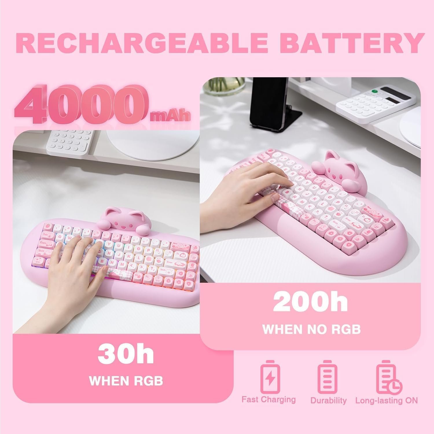 YUNZII C68: Cute Cat Wireless Mechanical Keyboard Magic! - Image 10