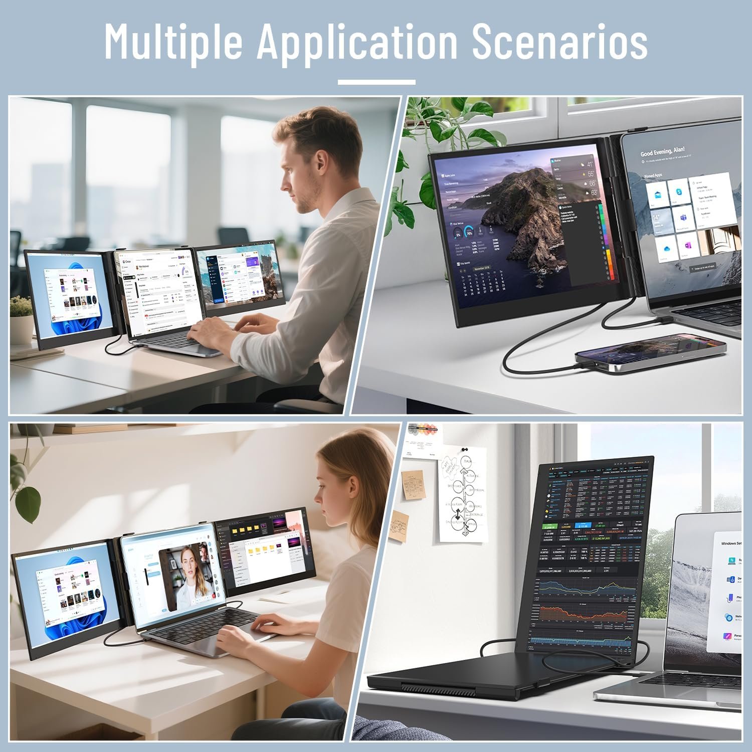 Boost Your Productivity: 14" Triple Laptop Screen Extender! - Image 7