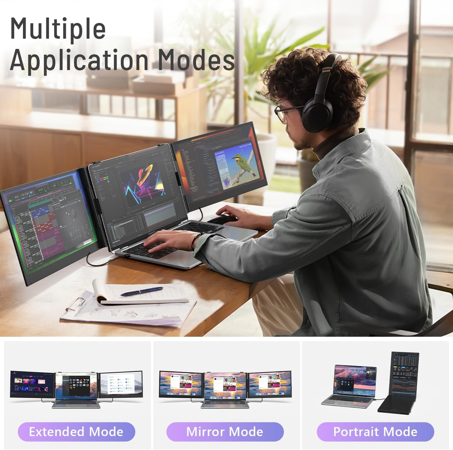 Boost Your Productivity: 14" Triple Laptop Screen Extender! - Image 9
