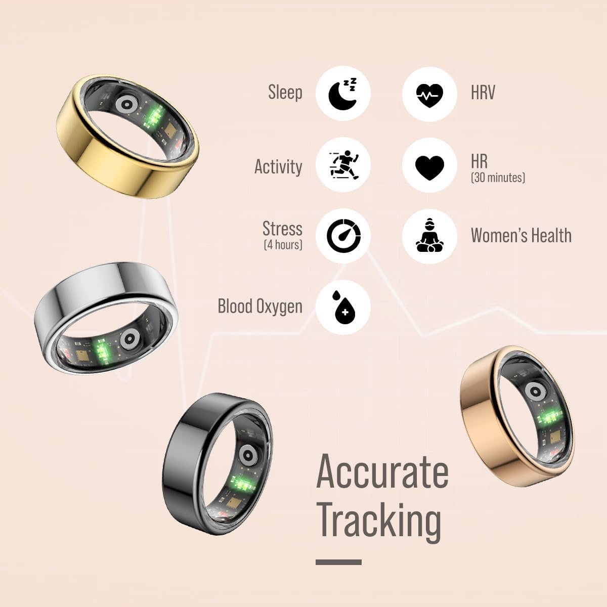 Herz P1 Smart Ring: 24/7 Health Tracker for All, No Subscription! - Image 6