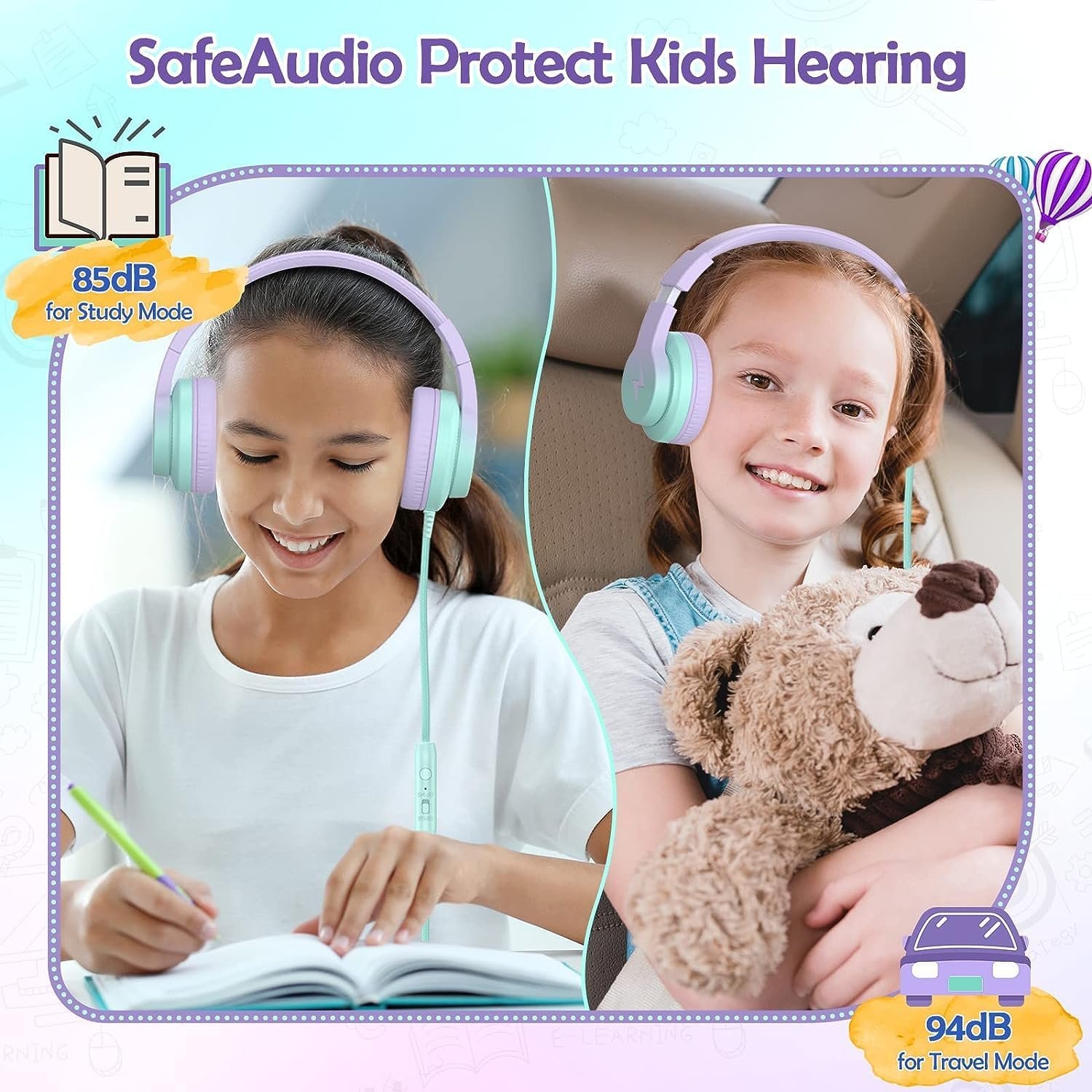 Kids Headphones: Safe, Stylish & Foldable with Mic! - Image 3