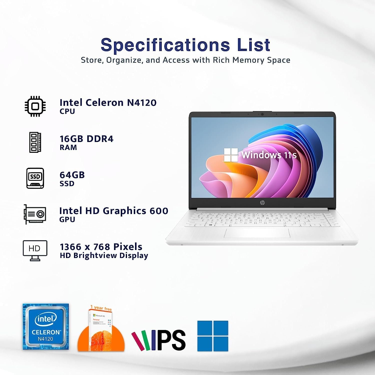 HP Stream 14: Lightweight Powerhouse with 16GB RAM & Office 365! - Image 3