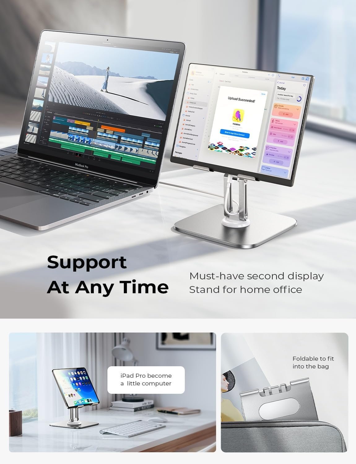 Ultimate LISEN Adjustable iPad Stand: Perfect for Desk & More! - Image 6