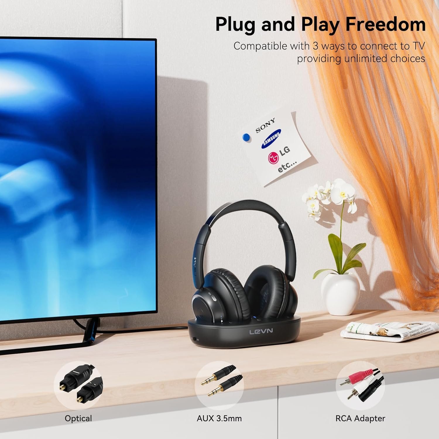 LEVN Wireless Headphones: Seamless TV Watching for Seniors! - Image 5