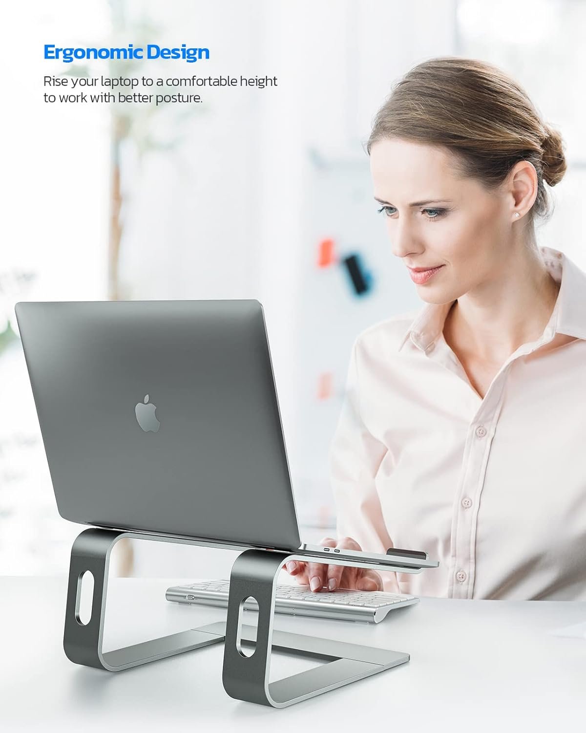 Elevate Your Work: Nulaxy Aluminum Laptop Stand for Comfort - Image 3