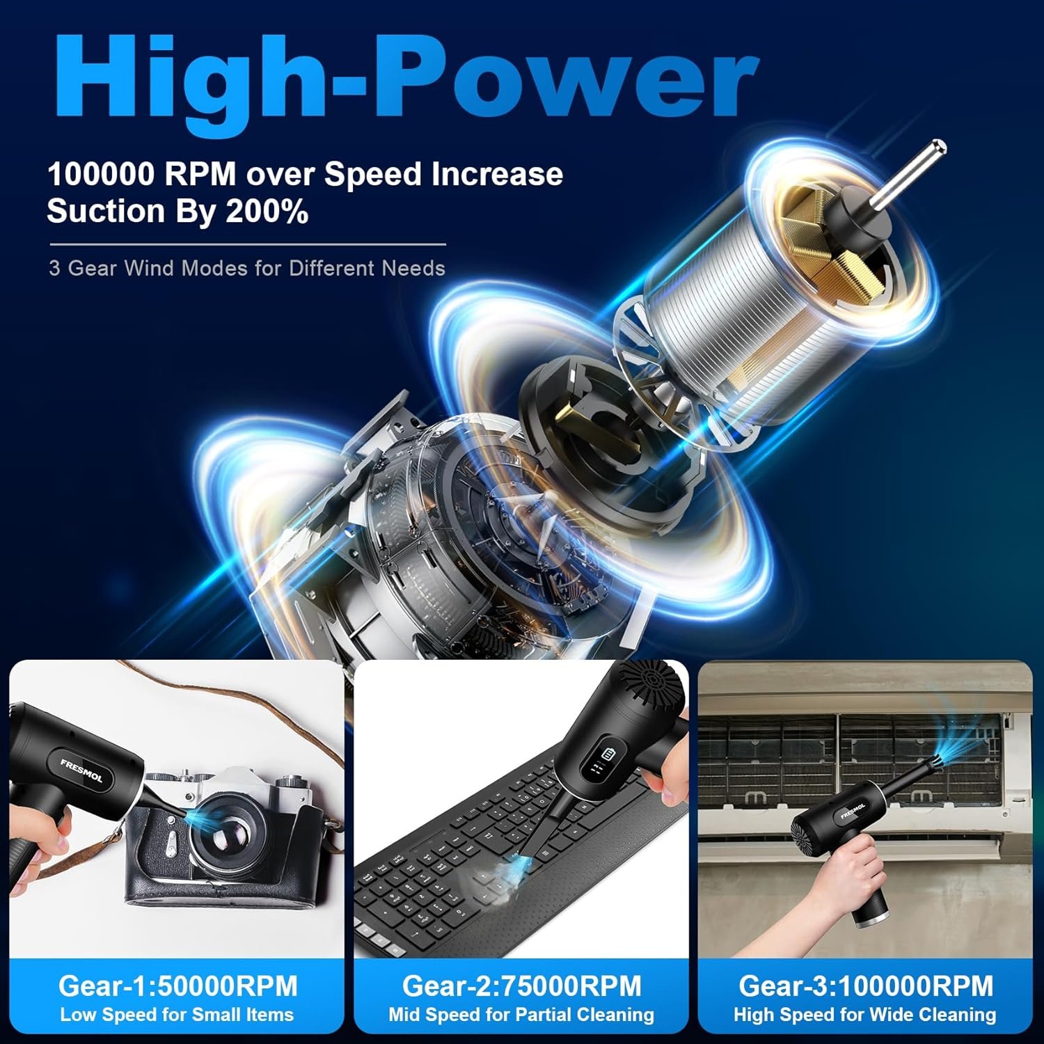 Ultimate Compressed Air Duster: 100k RPM & LED Light! - Image 3