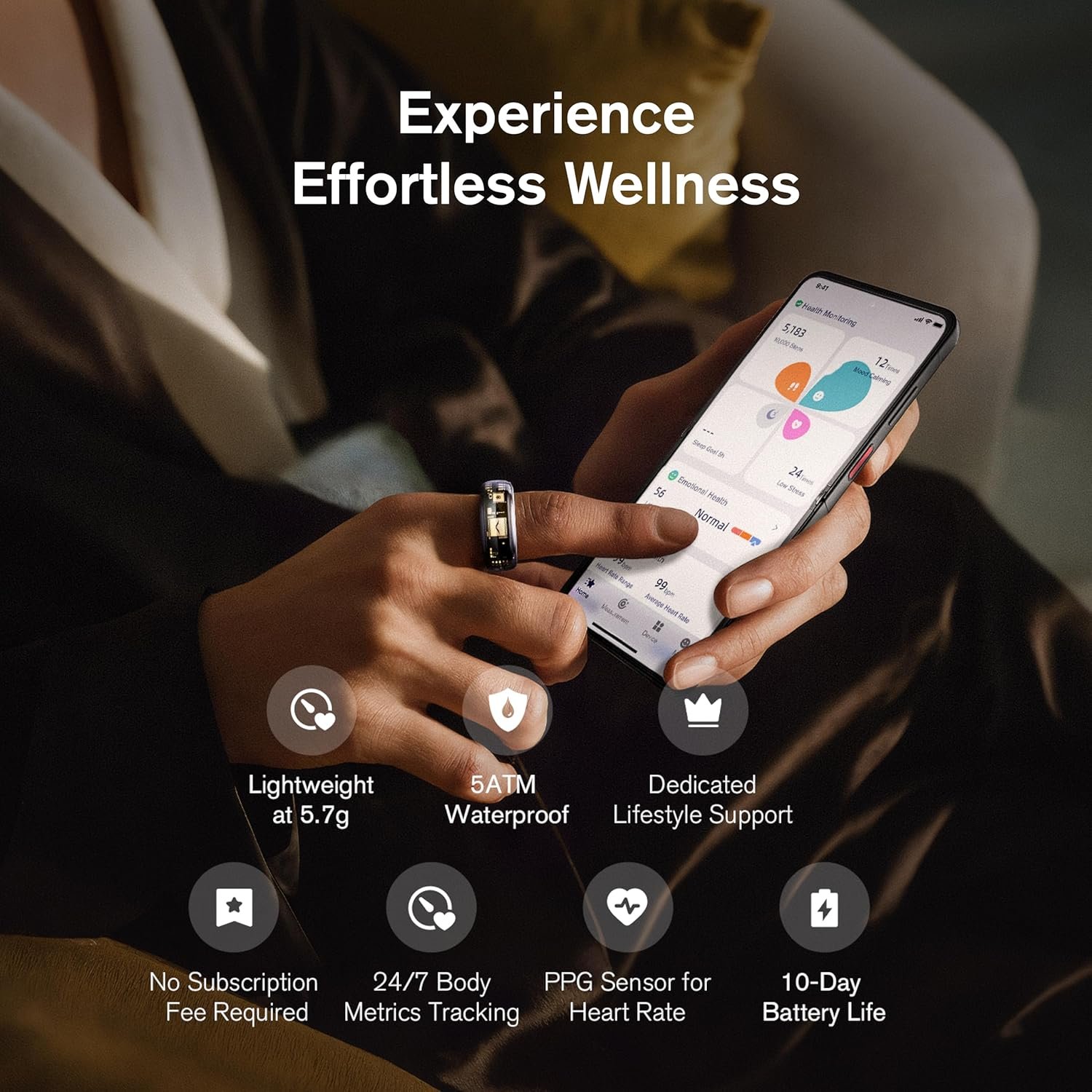 VERTU META Ring: Stylish Smart Heart Rate Monitor, Size 13 - Image 4