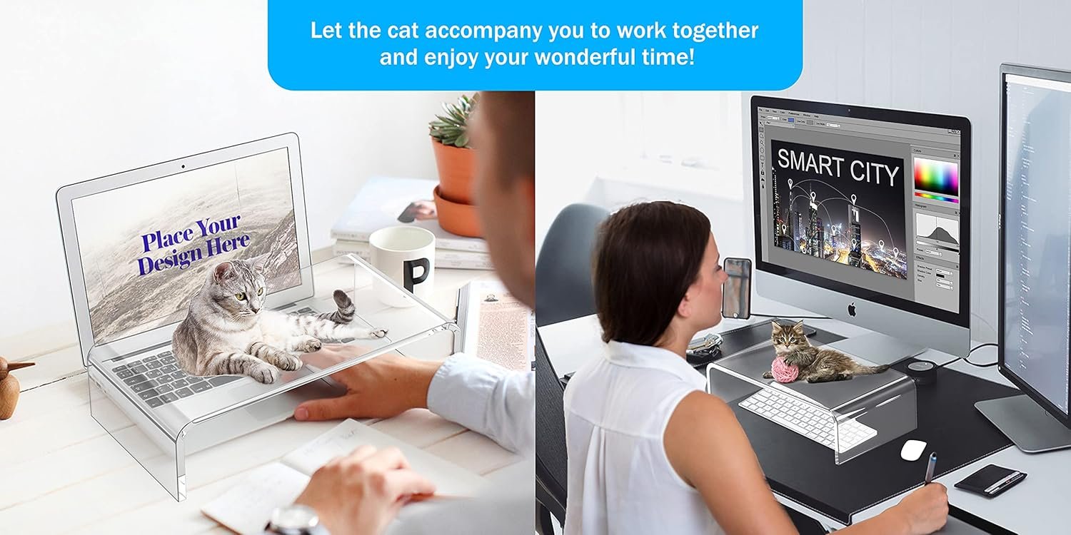 Stylish Acrylic Monitor Stand: Elevate Your Workspace Aesthetics! - Image 7