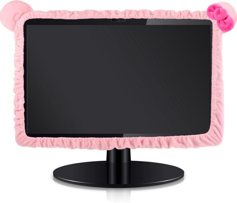 Adorable Cat Ear Monitor Cover – Furry Pink Delight! - Image 2