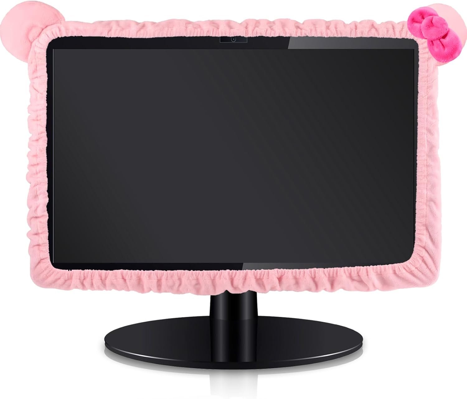 Adorable Cat Ear Monitor Cover – Furry Pink Delight! - Image 2