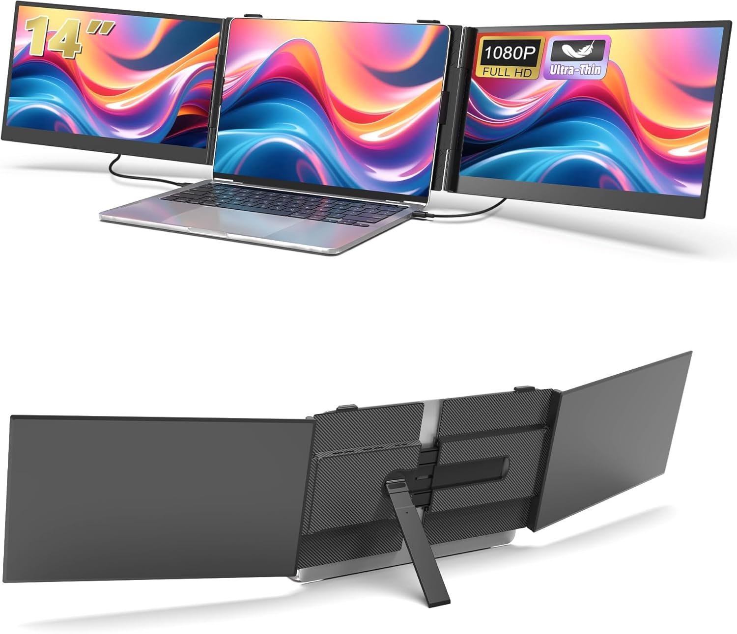 Boost Your Productivity: 14" Triple Laptop Screen Extender! - Image 2