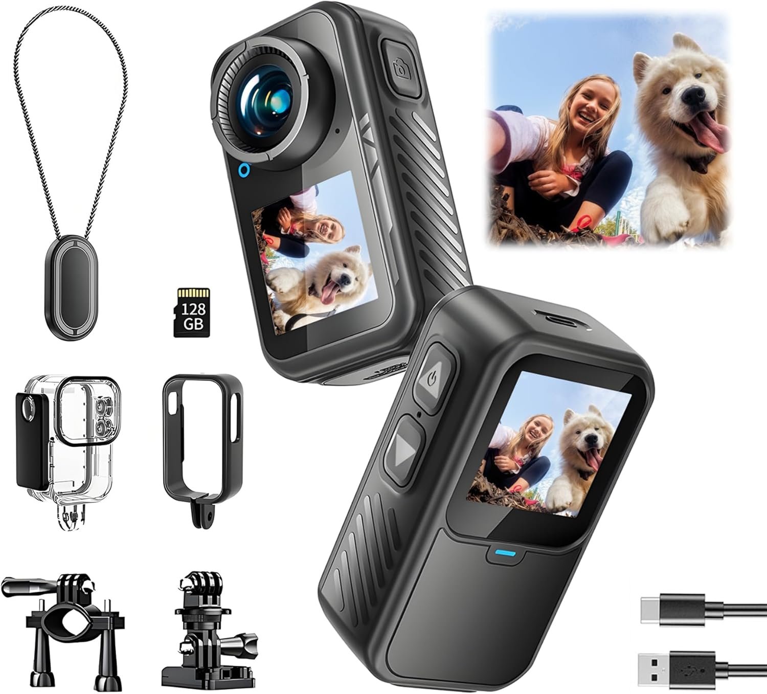 Capture Every Angle: Dual Screen 128G Action Camera! - Image 2