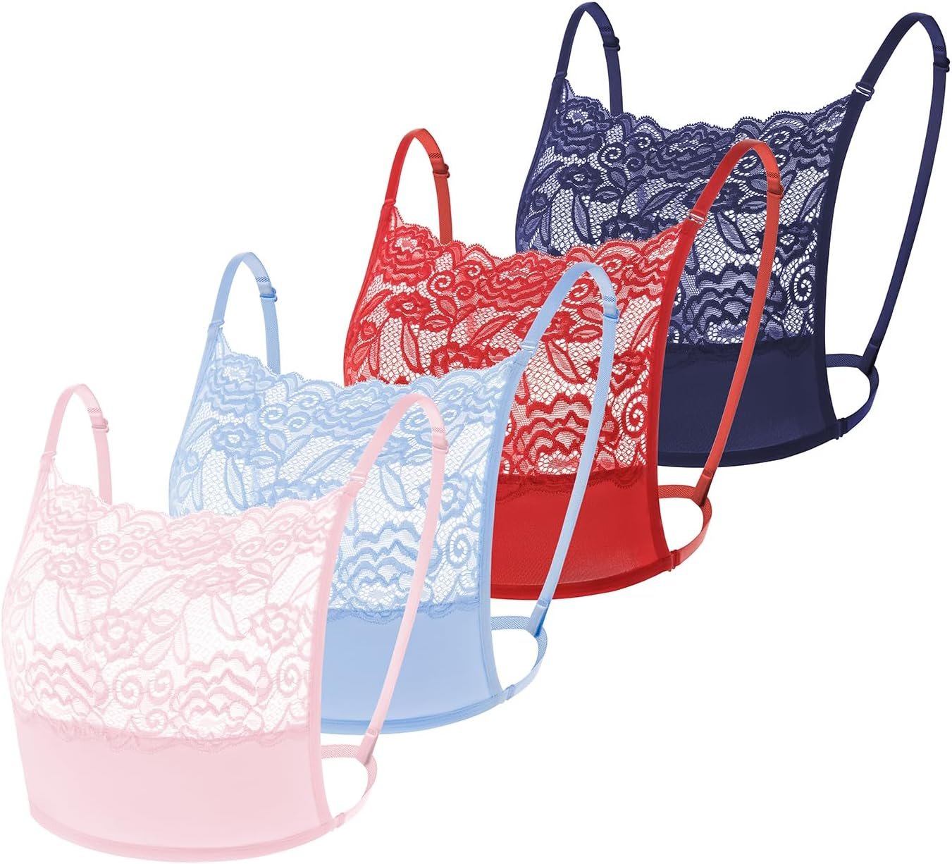 Chic Lady Lace Mock Camisole: Stylish Overlay & Modesty Panel! - Image 2