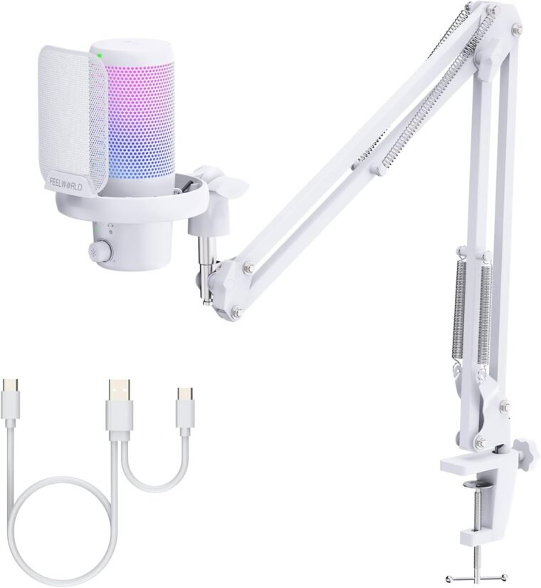 FEELWORLD VM1 RGB Gaming Mic: Noise-Canceling & Gift-Ready! - Image 2