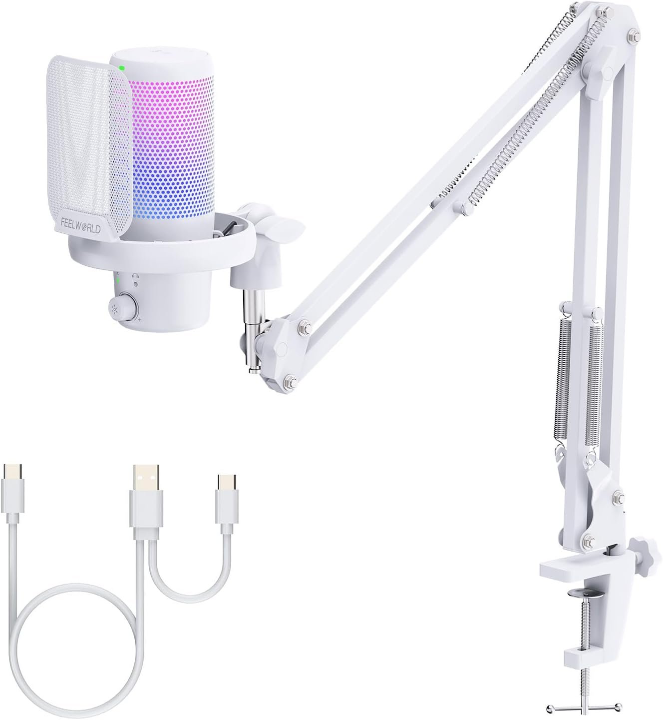 FEELWORLD VM1 RGB Gaming Mic: Noise-Canceling & Gift-Ready! - Image 2